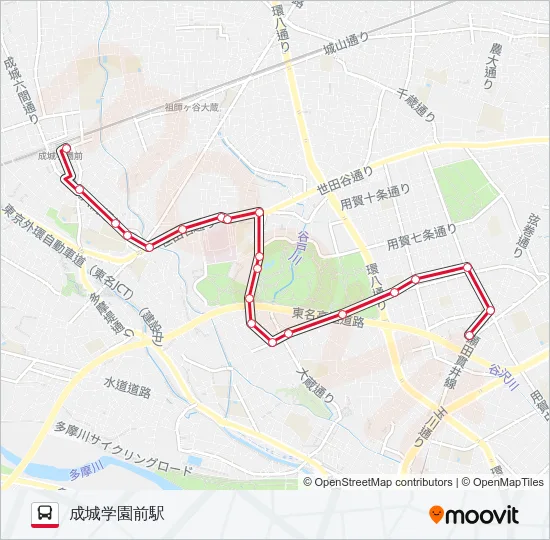 用賀駅-成城学園前駅  Line Map