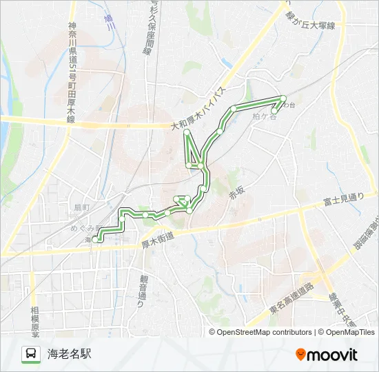 ▼海老名駅~国分~かしわ台駅  Line Map