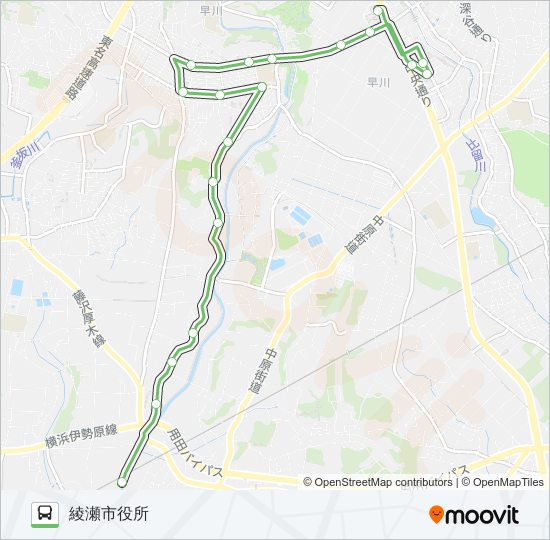 ●高座屋内温水プール~綾瀬市役所 bus Line Map