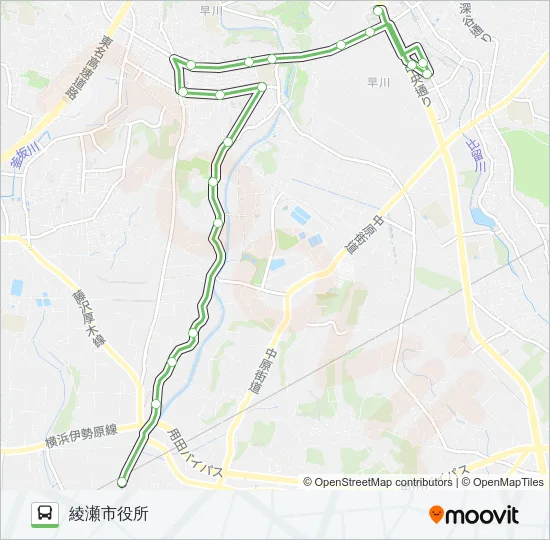 ●高座屋内温水プール~綾瀬市役所  Line Map