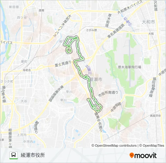 ○綾瀬市役所~かしわ台駅前~綾瀬市役所  Line Map