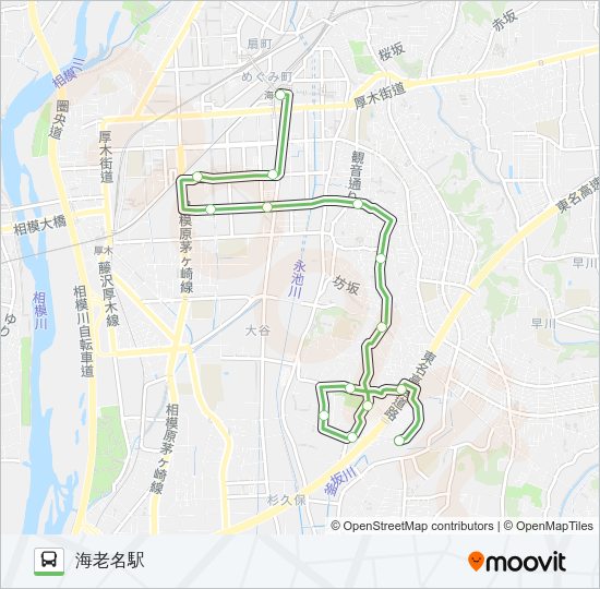 ◆EXPASA海老名下り~大谷~海老名駅  Line Map
