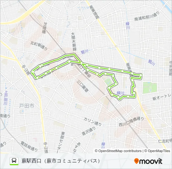 蕨市01 バスの路線図