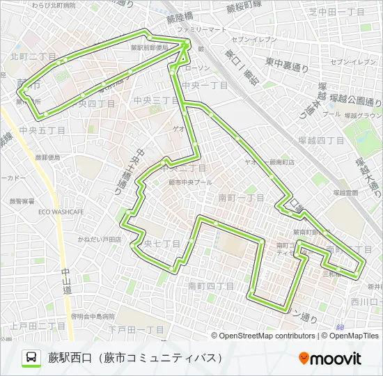 蕨市03 バスの路線図