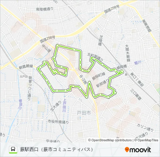 蕨市02A Bus Line Map