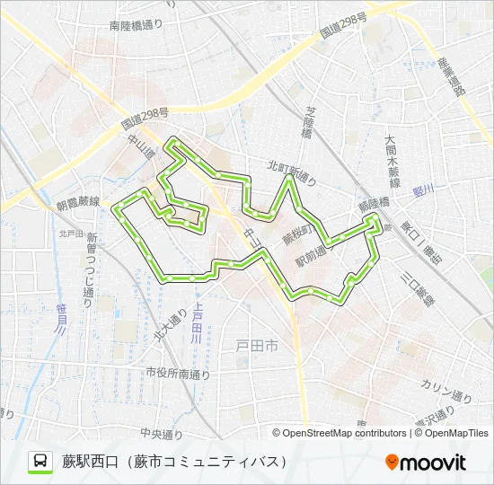 蕨市02B Bus Line Map
