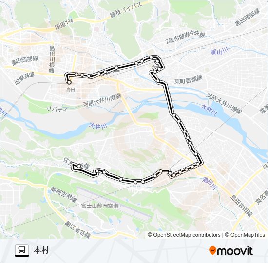 湯日線 バスの路線図