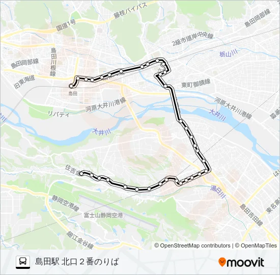湯日線 バスの路線図