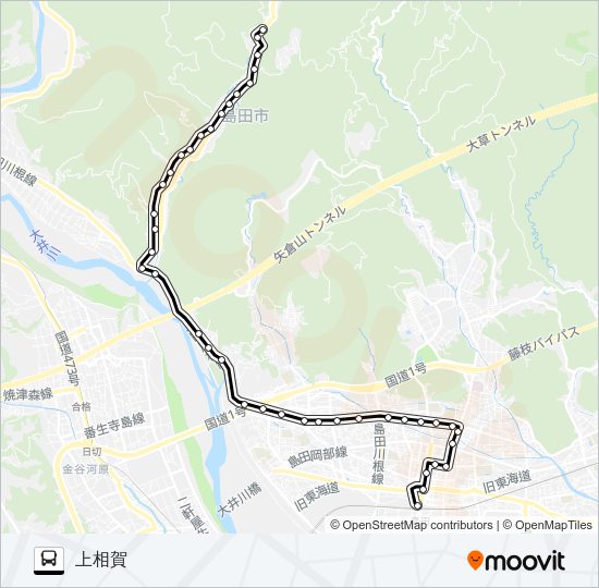 相賀線 バスの路線図