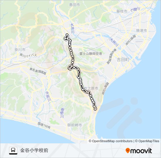 萩間線 バスの路線図