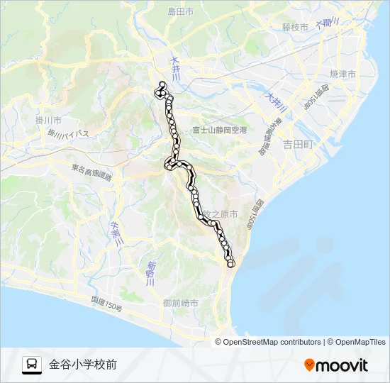 萩間線 Bus Line Map