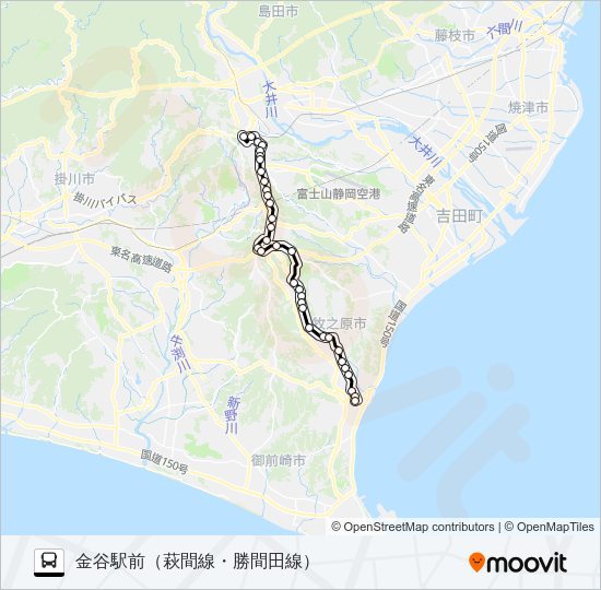 萩間線 バスの路線図