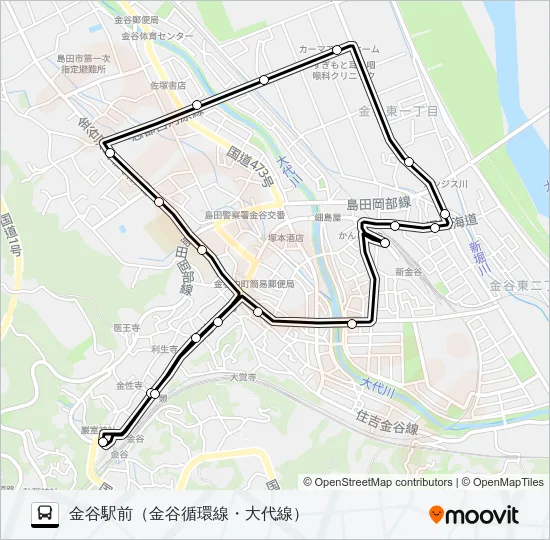 金谷循環線 Bus Line Map