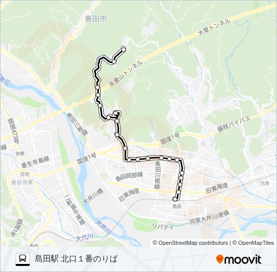 田代の郷温泉線 バスの路線図