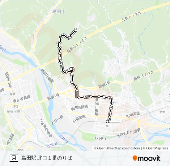 田代の郷温泉線 バスの路線図