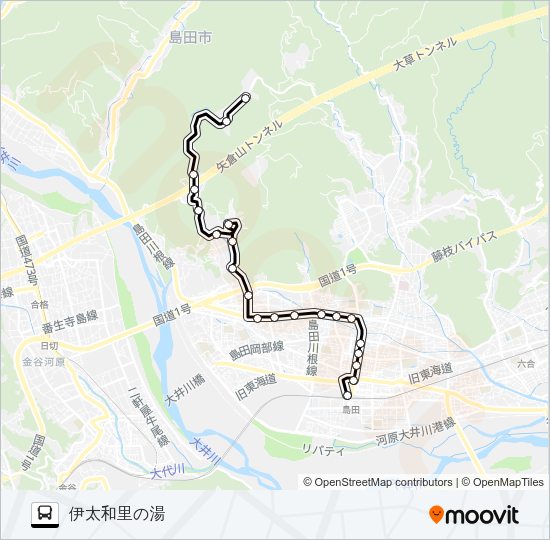 田代の郷温泉線 バスの路線図
