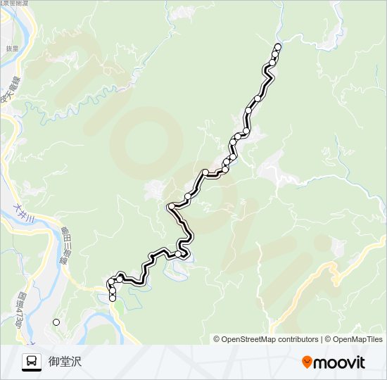 川根御堂沢山の家線 バスの路線図