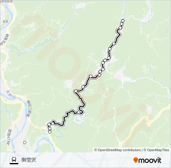 川根御堂沢山の家線 バスの路線図