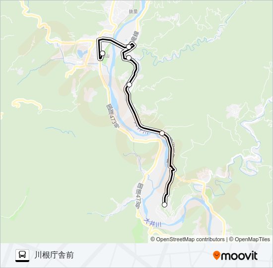 川根御堂沢山の家線 バスの路線図