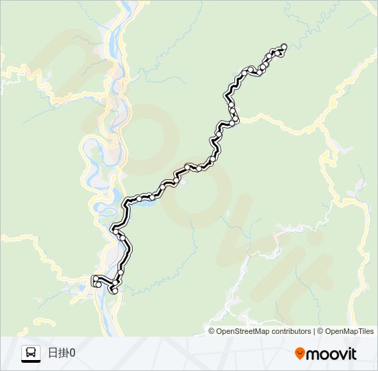 笹間渡笹間線 日掛系統 バスの路線図