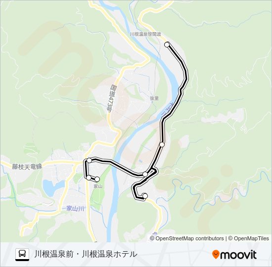 笹間渡笹間線 川根温泉系統 バスの路線図
