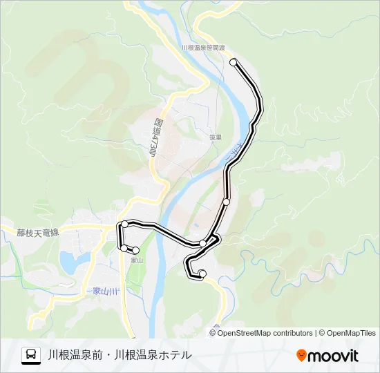 笹間渡笹間線 川根温泉系統 Bus Line Map