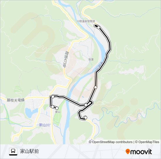 笹間渡笹間線 川根温泉系統 バスの路線図