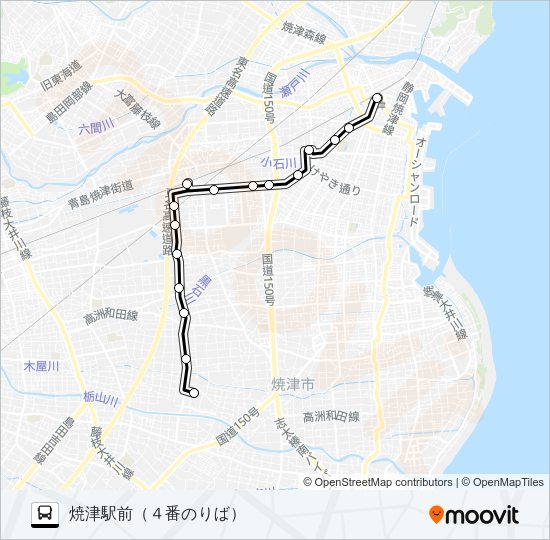 焼津循環線 バスの路線図
