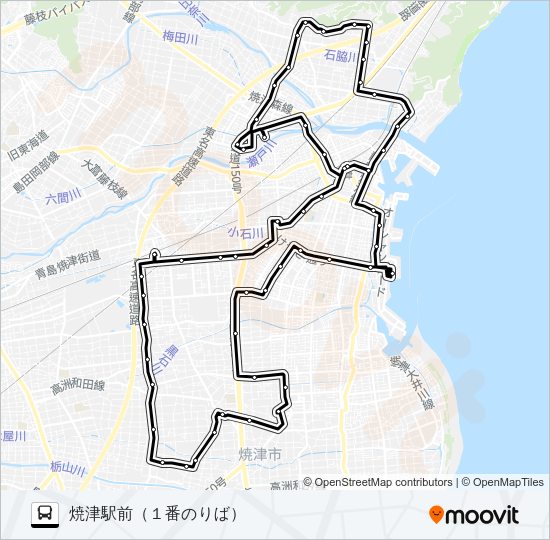 焼津循環線 バスの路線図