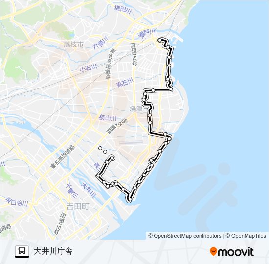 大井川焼津線 Bus Line Map