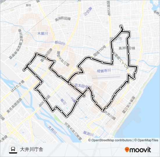 大井川西部循環線 Bus Line Map