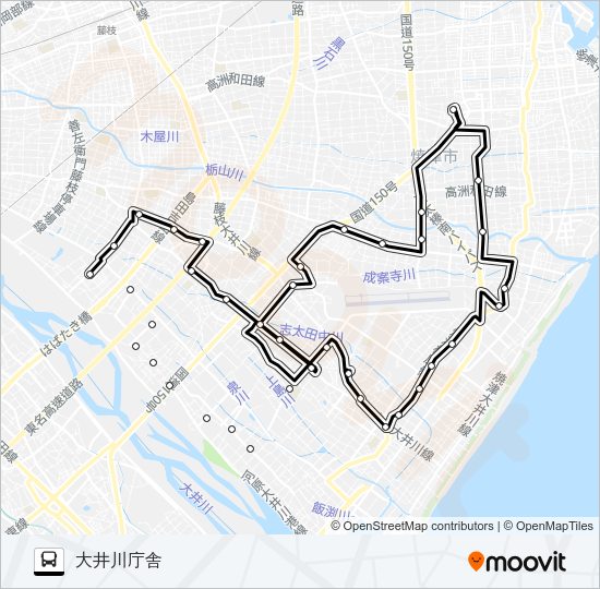 大井川西部循環線 Bus Line Map