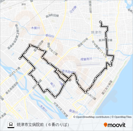 大井川西部循環線 バスの路線図
