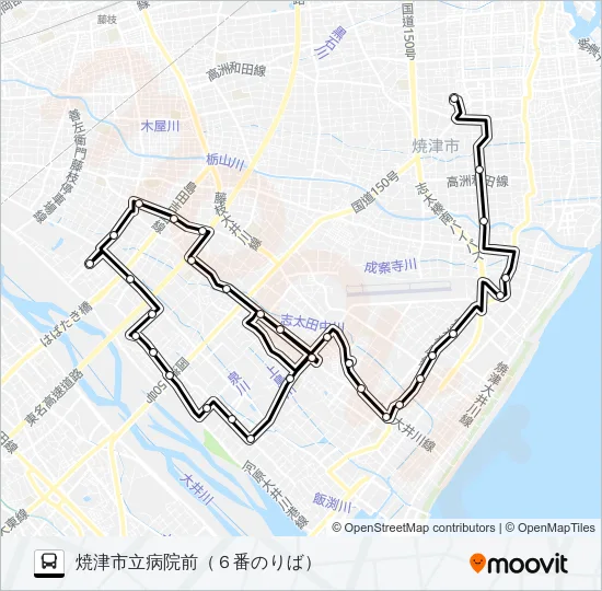 大井川西部循環線 Bus Line Map