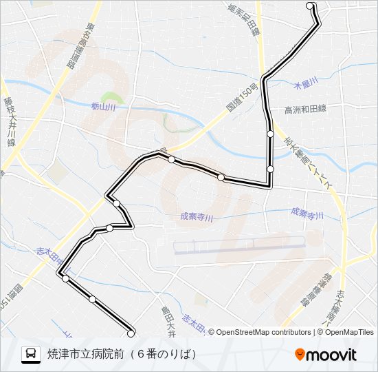 大井川西部循環線 Bus Line Map