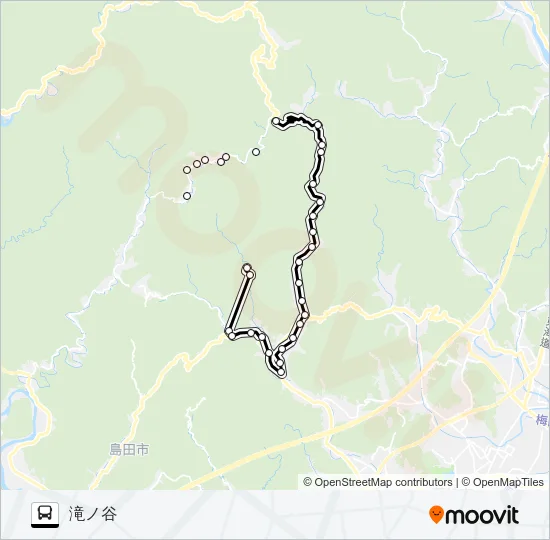 大久保上滝沢線 バスの路線図
