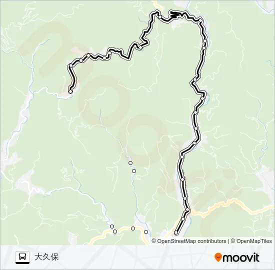 大久保上滝沢線 Bus Line Map