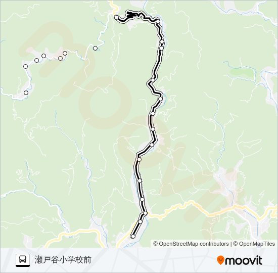 大久保上滝沢線 バスの路線図
