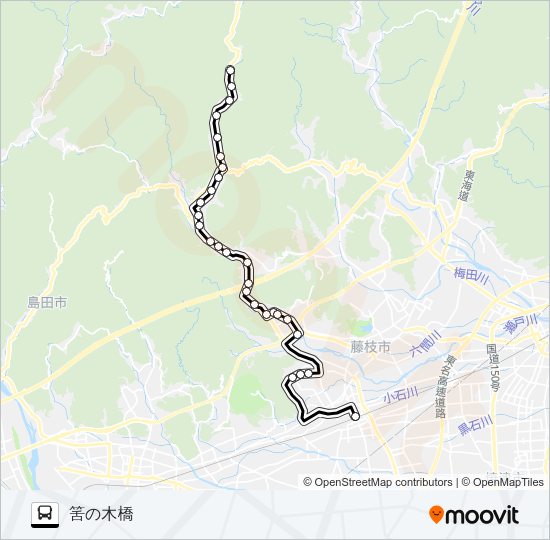 藤枝駅ゆらく線 Bus Line Map