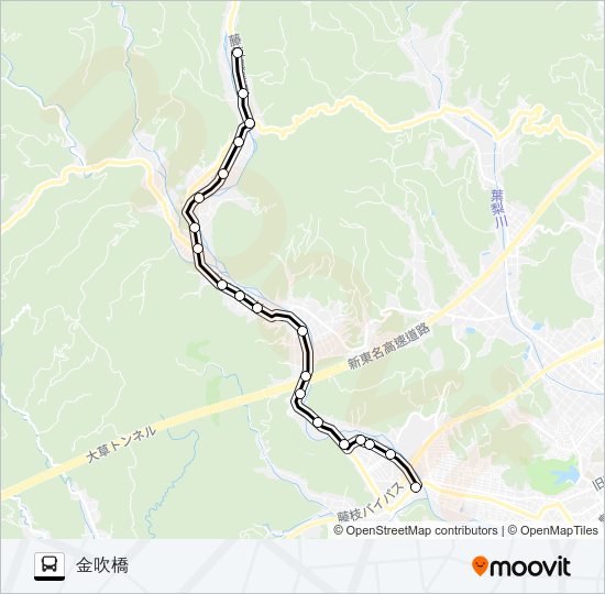 藤枝駅ゆらく線 Bus Line Map