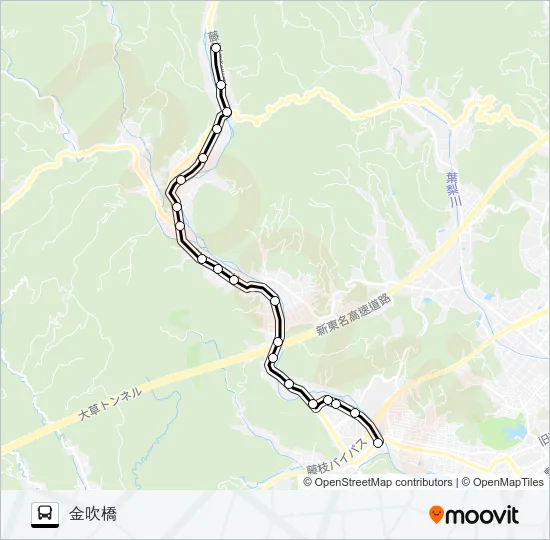 藤枝駅ゆらく線 Bus Line Map