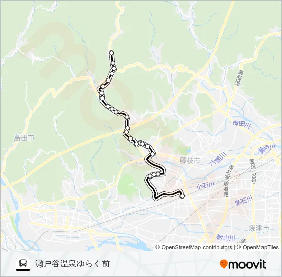 藤枝駅ゆらく線 Bus Line Map