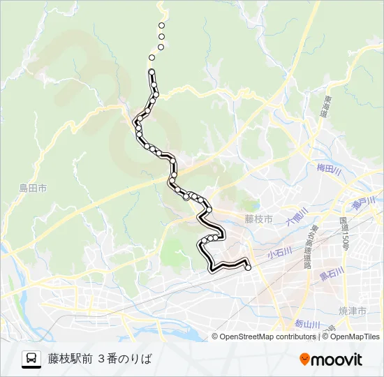 藤枝駅ゆらく線 Bus Line Map