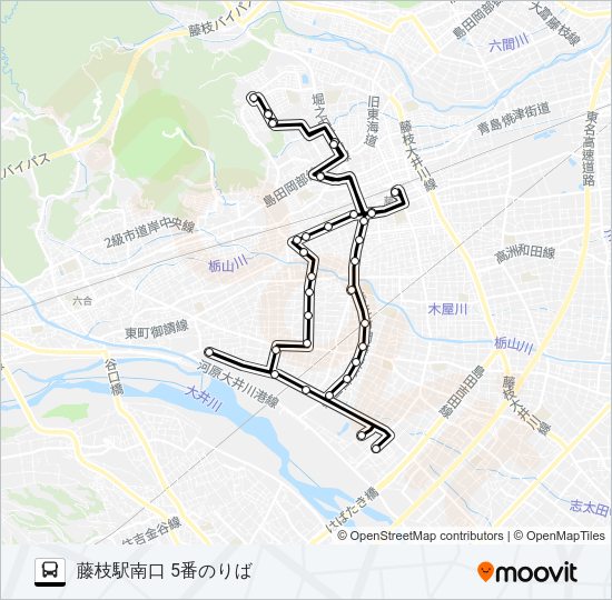 駅南循環 善左衛門線 Bus Line Map