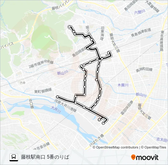 駅南循環 善左衛門線 バスの路線図