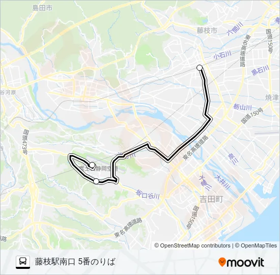 富士山静岡空港アクセスバス Bus Line Map