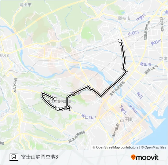 富士山静岡空港アクセスバス バスの路線図