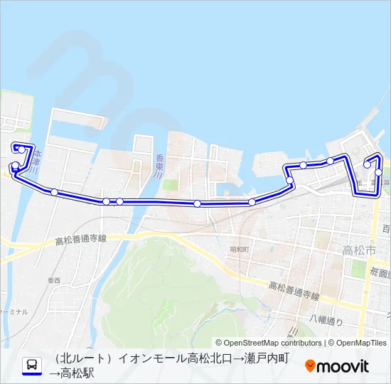 イオン高松線 Bus Line Map