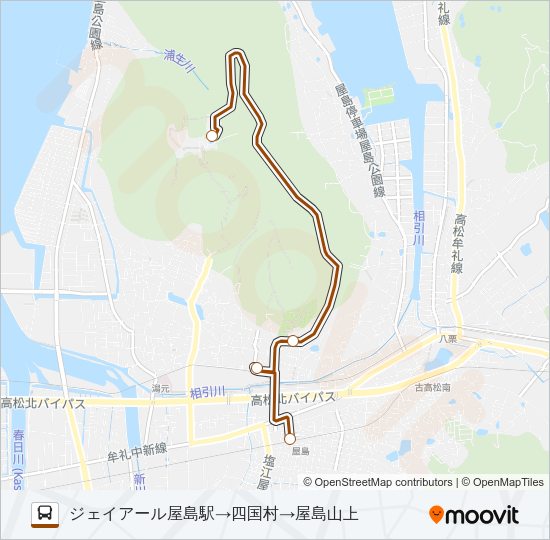 屋島山上シャトルバス bus Line Map