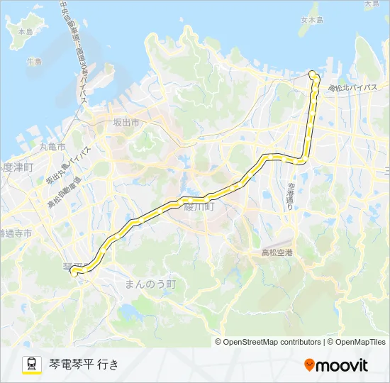 ことでん琴平線 Train Line Map